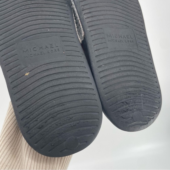 Michael Kors Girl’s Slide Sandals Silver Rhinestones MK Logo 3 - Picture 8 of 9